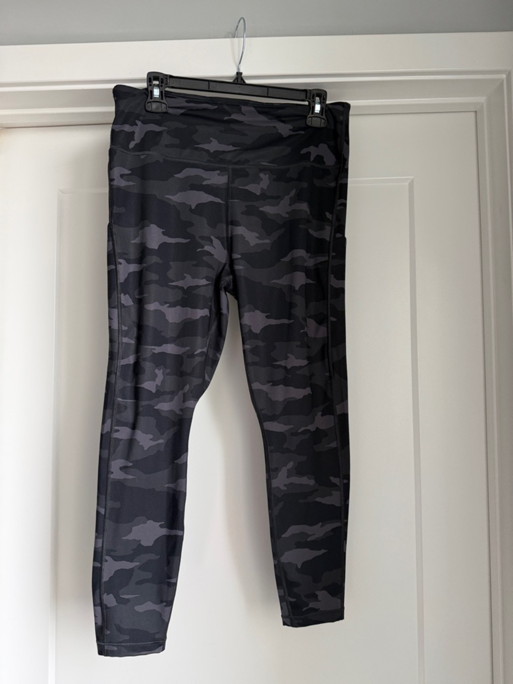 Athleta Black and Gray Camo High-Rise Leggings